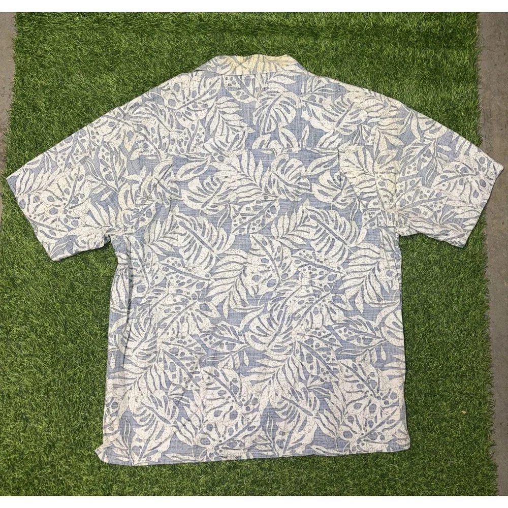 Vintage Maui Sons Shirt Mens Large Blue Floral Button Up Camp Reverse Hawaiian
